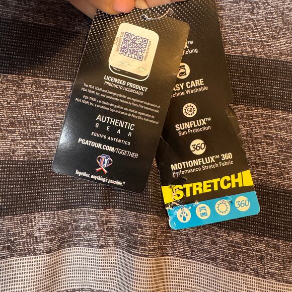 PGA Tour Motion Flex 360 1/4 Zip Pullover Gray & Black Size XL NWT - Picture 7 of 8
